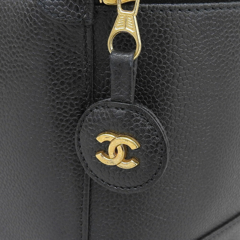 CHANEL Black Caviar Leather Logo Vanity Bag - Picture 7 of 9